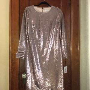Rose gold Calvin Klein sequin dress